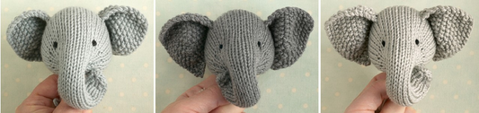 Wellington the elephant toy knitting pattern