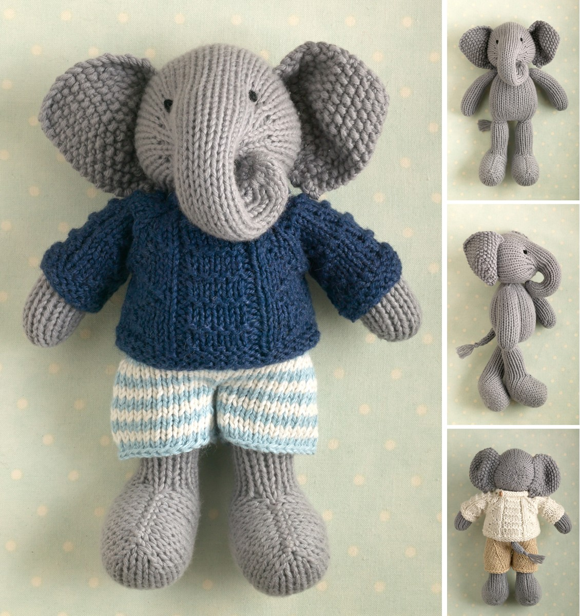 Wellington the elephant toy knitting pattern