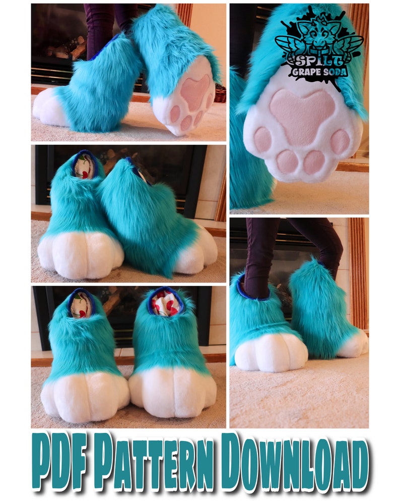 Digigrade Stompy Fursuit Feetpaw Indoor and Outdoor Pattern [PDF DOWNLOAD]