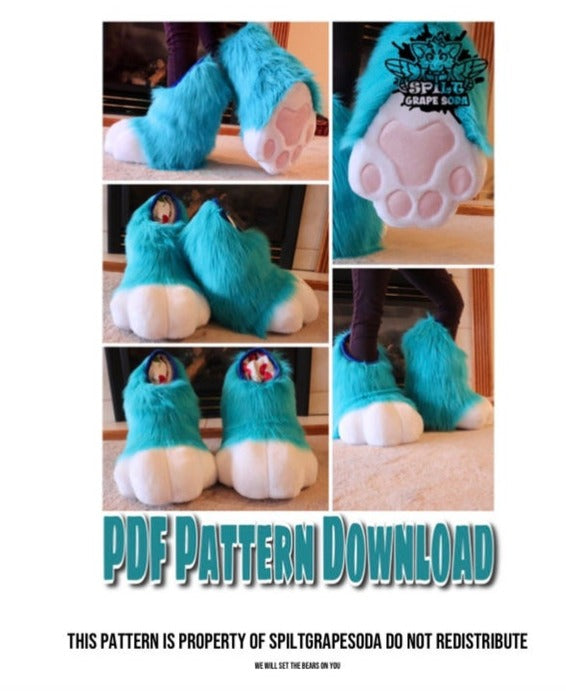 Digigrade Stompy Fursuit Feetpaw Indoor and Outdoor Pattern [PDF DOWNLOAD]