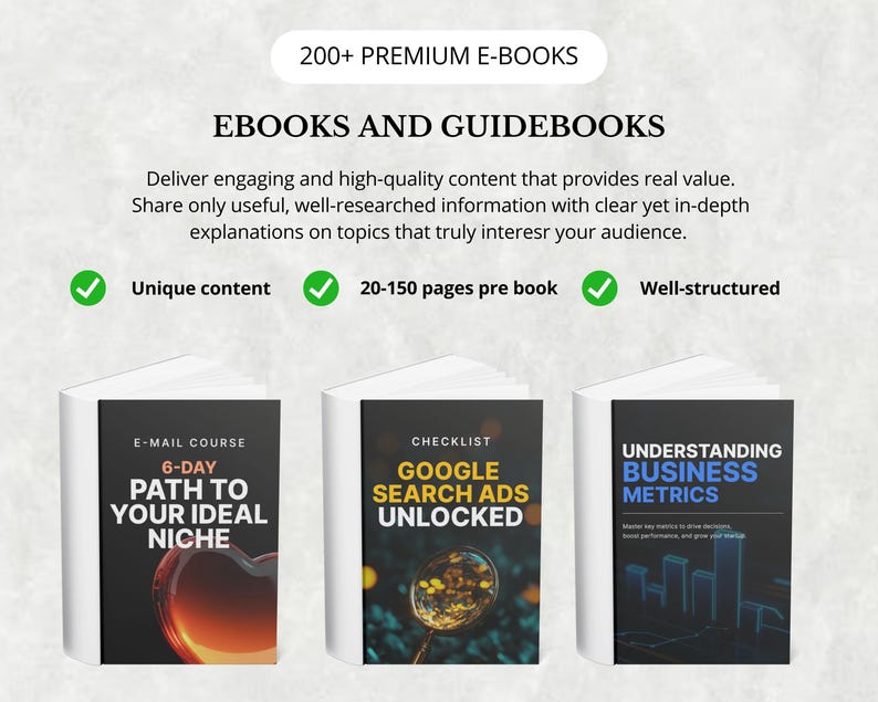 200+ Business Ebooks Bundle: Digital Marketing, Dropshipping (Digital Download)