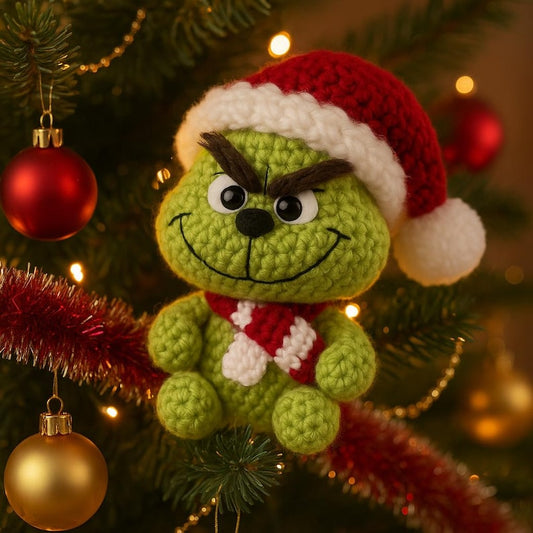 Crochet Grinch Amigurumi Pattern – Christmas Holiday Plush Toy (PDF)