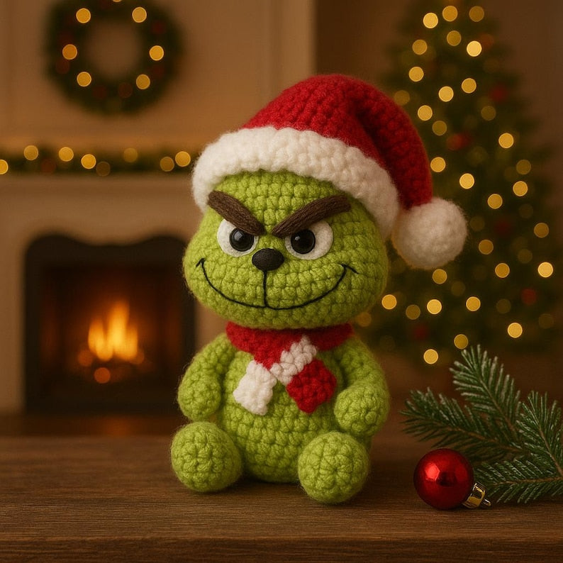 Crochet Grinch Amigurumi Pattern – Christmas Holiday Plush Toy (PDF)